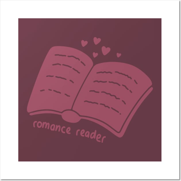 Romance reader red pink/purple simple design with hearts for readers Wall Art by loulou-artifex